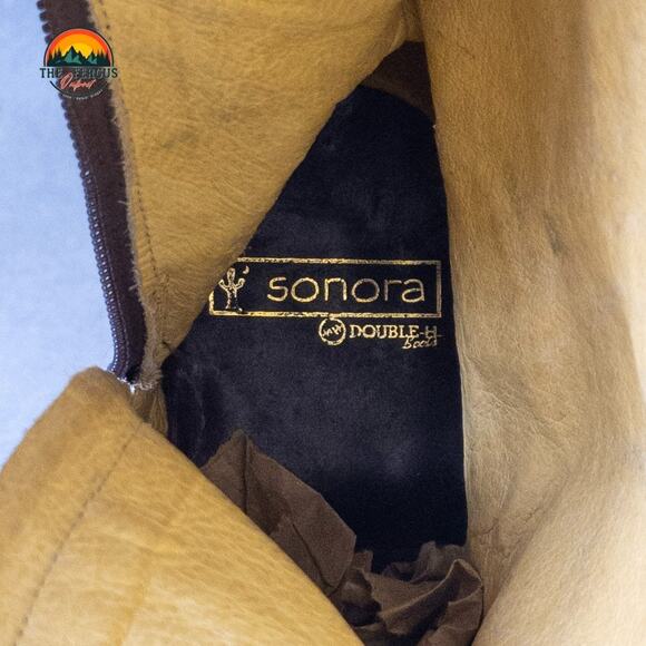 Sonora Double-H Cowboy Boots Brown Leather Western Country Rodeo Women's Size 7M - Picture 9 of 14
